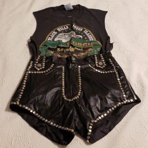 Faux Leather High Waist Shorts